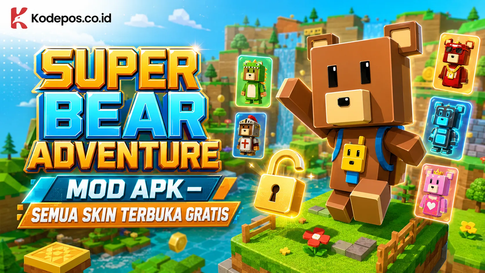 Super Bear Adventure MOD APK – Semua Skin Terbuka Gratis