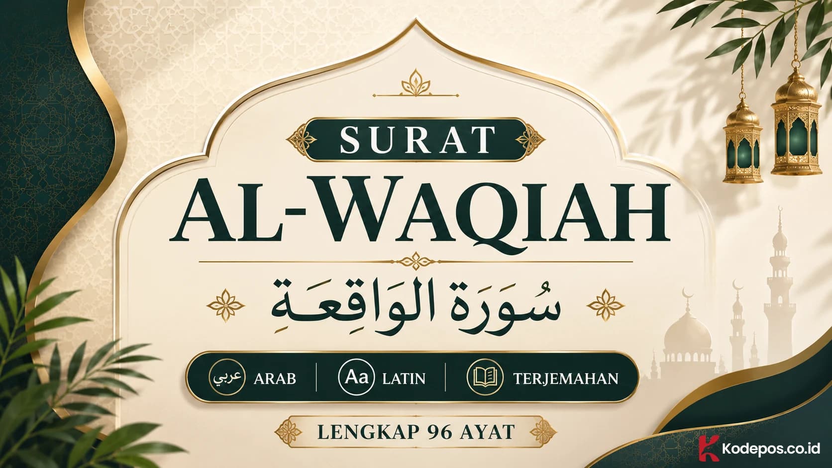 Surat Al-Waqiah Arab Latin dan Terjemahan Lengkap 96 Ayat