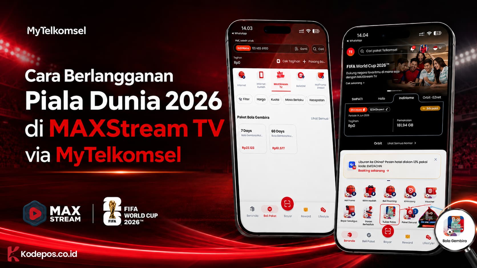 Cara berlangganan Piala Dunia 2026 Maxstream Indihome