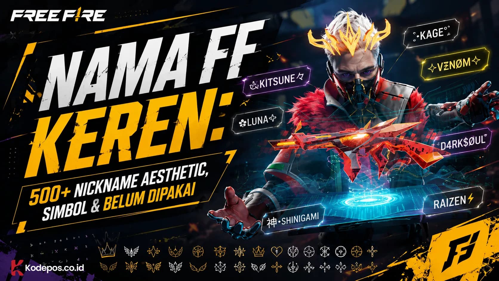 Nama FF Keren: 500+ Nickname Aesthetic Belum Dipakai