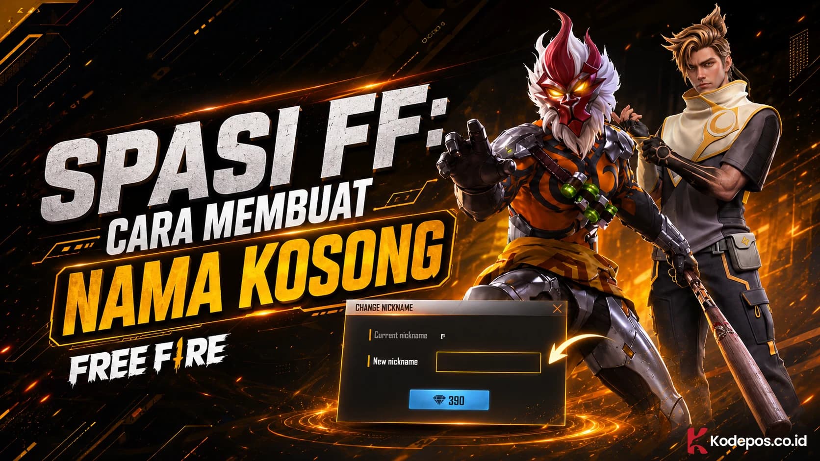 Spasi FF: Cara Membuat Nama Kosong Free Fire